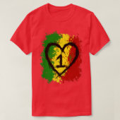 ワンラブジャマイカTシャツラスタレゲエミュージックカリブ Tシャツ (デザイン正面)
