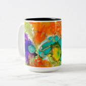 ワンラブティよくはしゃぐュートコーヒーマグ ツートーンマグカップ (正面左)