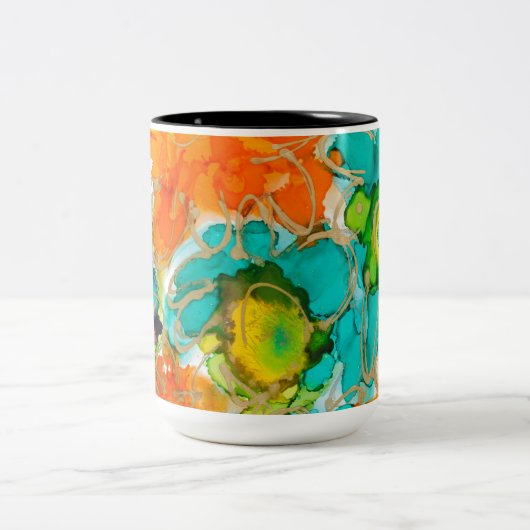 ワンラブティよくはしゃぐュートコーヒーマグ ツートーンマグカップ (中央)