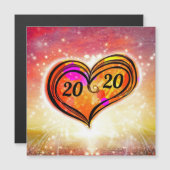 ワンラブハートカスタマイズ可能な新年磁気カード (正面/裏面)