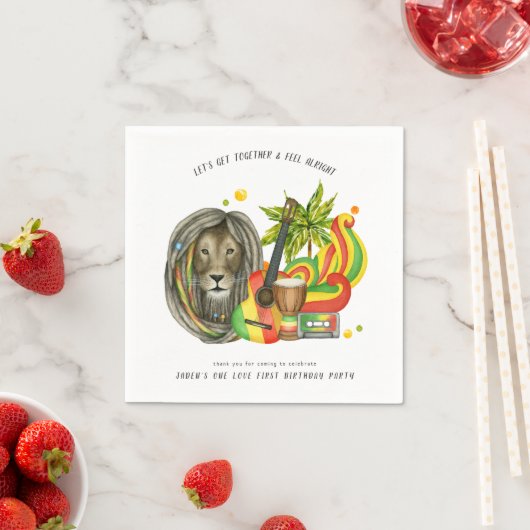 ワンラブファースト誕生日パーティー スタンダードカクテルナプキン (インサイチュ)