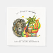 ワンラブファースト誕生日パーティー スタンダードカクテルナプキン (正面)