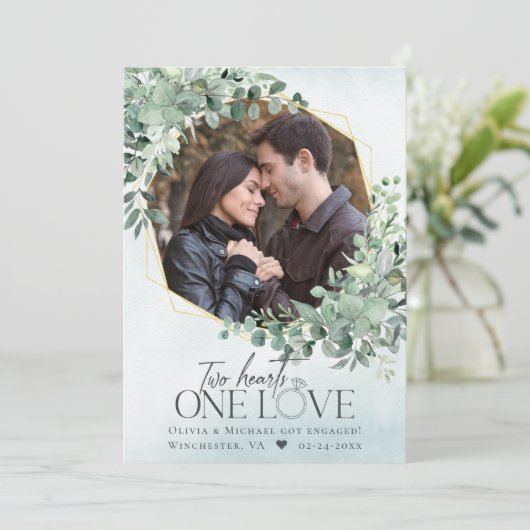 ワンラブユーカリ写真婚約発表 案内状 (スタンド正面)