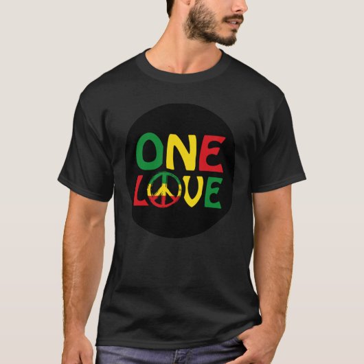 ワンラブレゲエデザイン Tシャツ (正面)