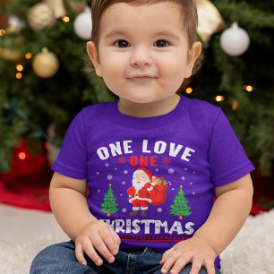 ワンラブワンクリスマスサンタTシャツ ベビーTシャツ