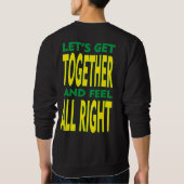 ワンラブワンハートジャマイカ国旗の色フロントバック スウェットシャツ (裏面)