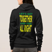 ワンラブワンハートジャマイカ国旗の色フロントバック パーカ (裏面)