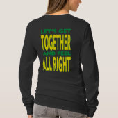 ワンラブワンハートジャマイカ国旗の色フロントバック Tシャツ (裏面)