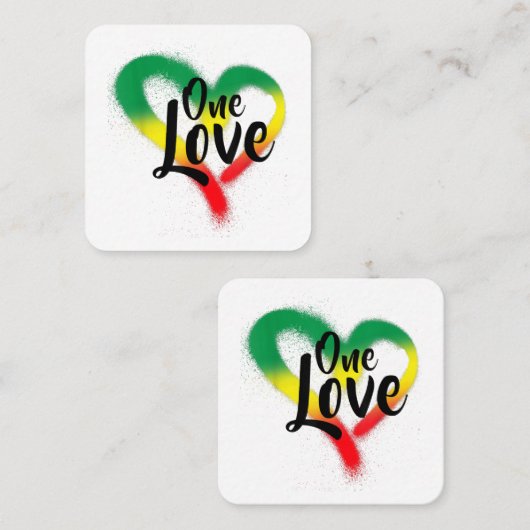 ワンラブワンハートレゲエビベス スクエア名刺 (正面/裏面)