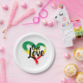 ワンラブワンハートレゲエビベス ペーパープレート (パーティー)