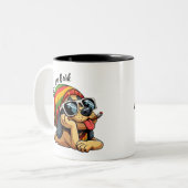 ワンラブワンバークおもしろい犬 ツートーンマグカップ (正面左)