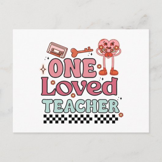 ワンラブ先生レトロバレンタインデー ポストカード (正面)