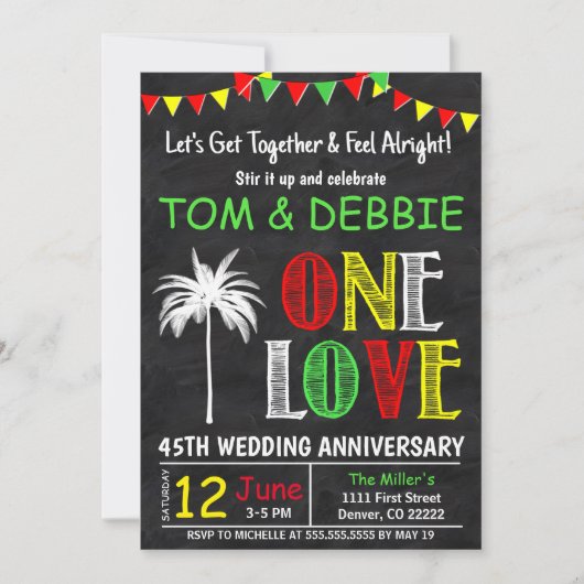 ワンラブ ウェディングアニバーサリー 招待状 (正面)