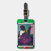 ワンラブ&ライブラブ笑い荷物タグ ラゲッジタグ (正面縦)