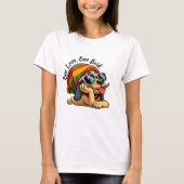 ワンラブ ワンバーグ 面白い犬 Tシャツ (正面)