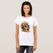 ワンラブ ワンバーグ 面白い犬 Tシャツ (正面フル)