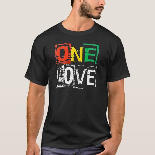 ワンラブTシャツ ❤️🌍 Tシャツ (正面)
