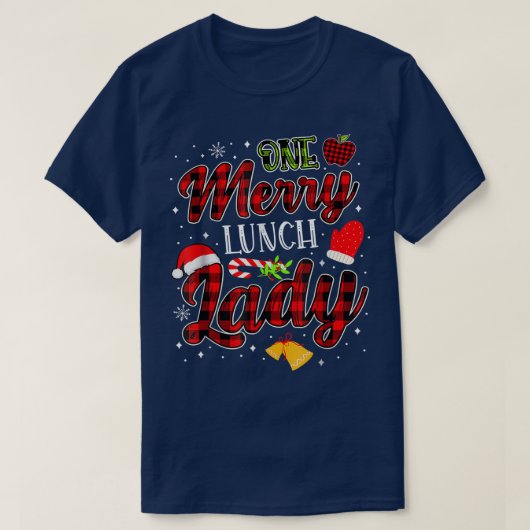 ワンランチメリーレディークリスマスおもしろいクリスマス Tシャツ (デザイン正面)