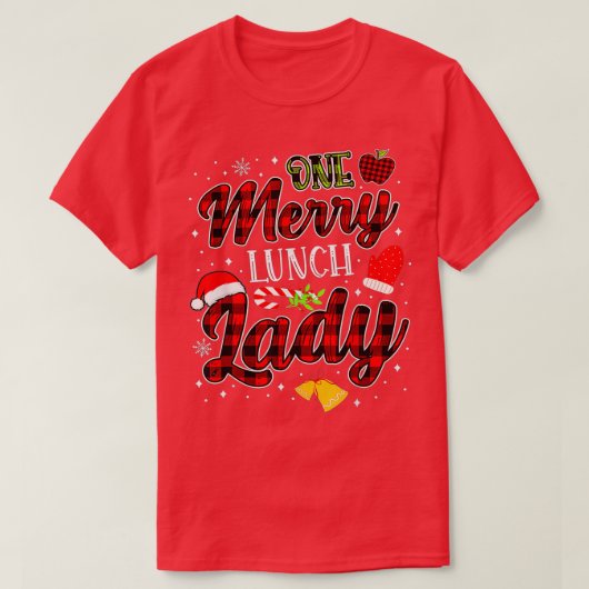 ワンランチメリーレディークリスマスおもしろいクリスマス Tシャツ (デザイン正面)