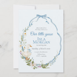 ワンリッ間抜けトガチョウ誕生日水彩 招待状