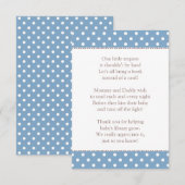 ワンリトルリクエスト石板ブルーベビーシャワーブック エンクロージャーカード (正面/裏面)
