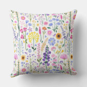 ワンリトルワイルドフラワーガールズファースト誕生日フローラ クッション (裏面)