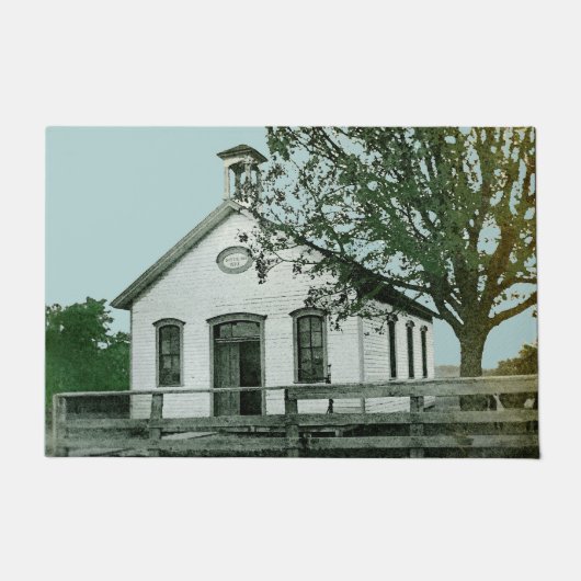 ワンルームスクールハウスウォーターカラー先生 ドアマット (正面)