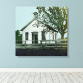 ワンルームスクールハウスウォーターカラー写真 キャンバスプリント (インサイチュ (ウッドフロア))