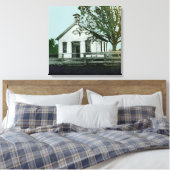 ワンルームスクールハウスウォーターカラー写真 キャンバスプリント (インサイチュ (寝室))