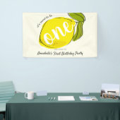 ワンレモンイエロー1歳の誕生日に甘い 横断幕 (トレードショー)