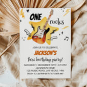 ワンロックギターロックアンドロール誕生日招待状 招待状