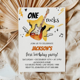 ワンロックギターロックアンドロール誕生日招待状 招待状