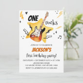 ワンロックギターロックアンドロール誕生日招待状 招待状 (スタンド正面)