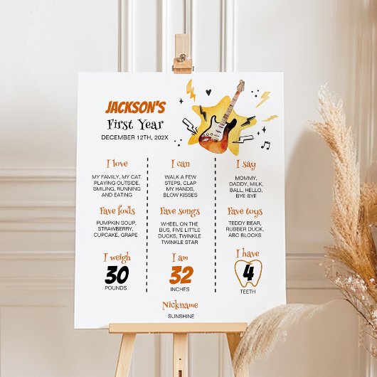 ワンロックギター誕生日マイルストーンポスター ポスター