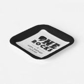 ワンロックスギターピック1歳誕生日パーティー ペーパープレート (傾斜あり)