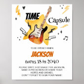 ワンロックスギター誕生日タイムカプセル標識 ポスター (正面)