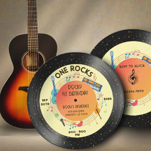 ワンロックファースト誕生日招待状生まれ-to Rock 招待状