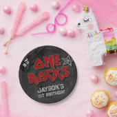 ワンロック – 男の子1歳の誕生日 ペーパープレート (パーティー)