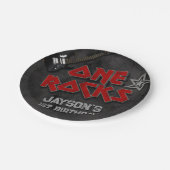 ワンロック – 男の子1歳の誕生日 ペーパープレート (アングル)