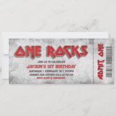 ワンロック – 1歳の誕生日チケット 招待状 (正面)