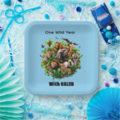 ワンワイルドイヤー少年の1歳の誕生日紙プレート ペーパープレート (パーティー)