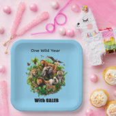 ワンワイルドイヤー少年の1歳の誕生日紙プレート ペーパープレート (パーティー)