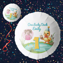 ワンワンラッキーダック 1歳誕生日写真風船