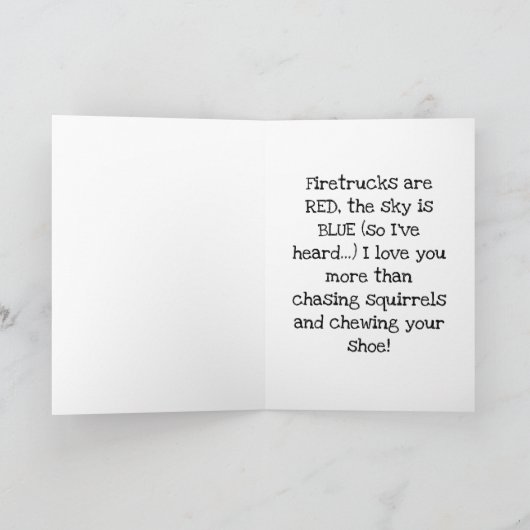 ワンワンワン!は犬の言葉でお誕生日おめでとう! カード (内部)