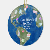 ワンワールドコロ統一されたナウイルス2020コビデ セラミックオーナメント (左)
