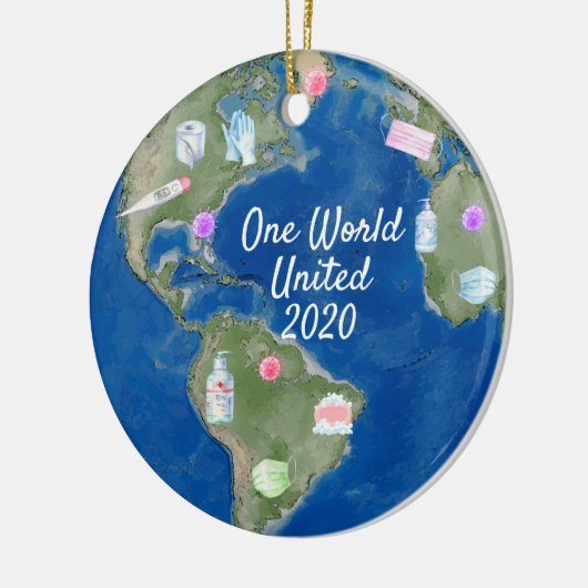 ワンワールドコロ統一されたナウイルス2020コビデ セラミックオーナメント (左)