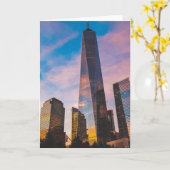 ワンワールドタワーランドマーク1ワールドトレードセンタープラ カード (黄色い花)