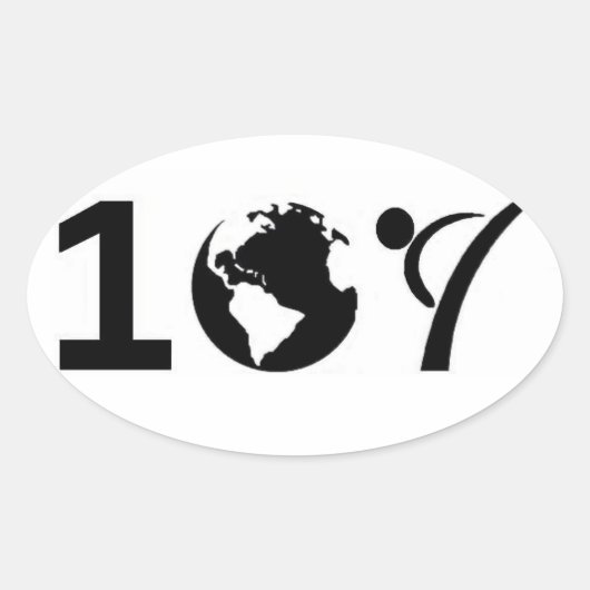 ワンワールド空手 楕円形シール (正面)