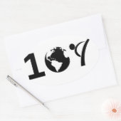 ワンワールド空手 楕円形シール (封筒)