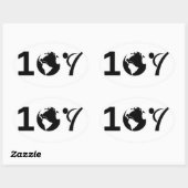 ワンワールド空手 楕円形シール (シート)